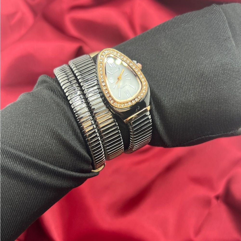 Black and Rose Gold Serpentine Watch - Picture 3 of 10